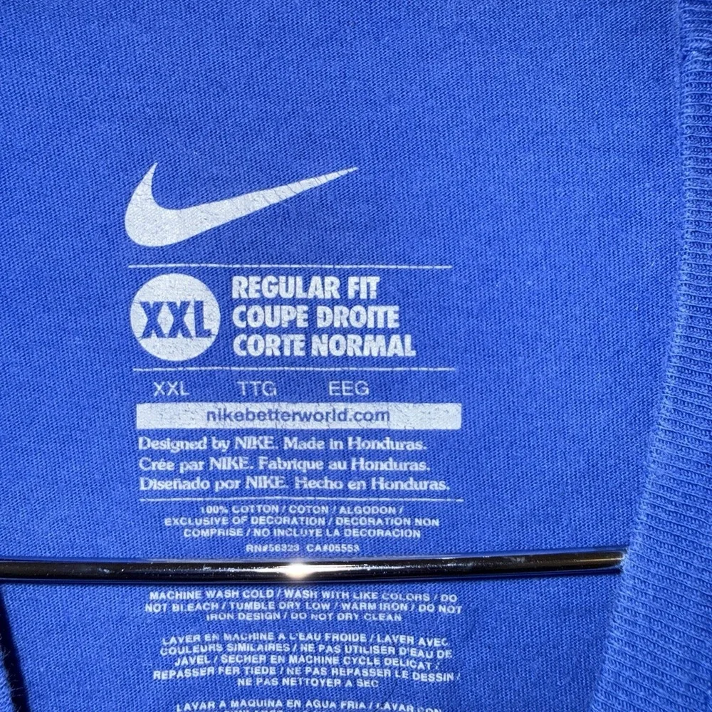 Nike Kentucky Wildcats Shirt Mens XXL Blue UK Logo NCAA Basketball T Shirt